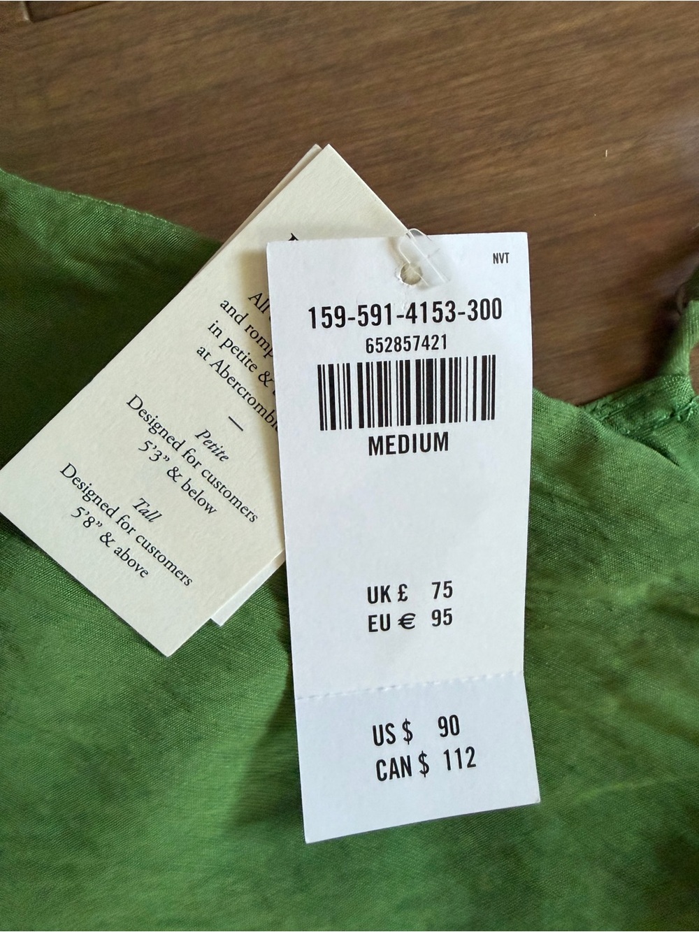 Abercrombie & Fitch Olive Green Spaghetti-Strap Tiered Trapeze Midi Dress - Picture 6 of 8